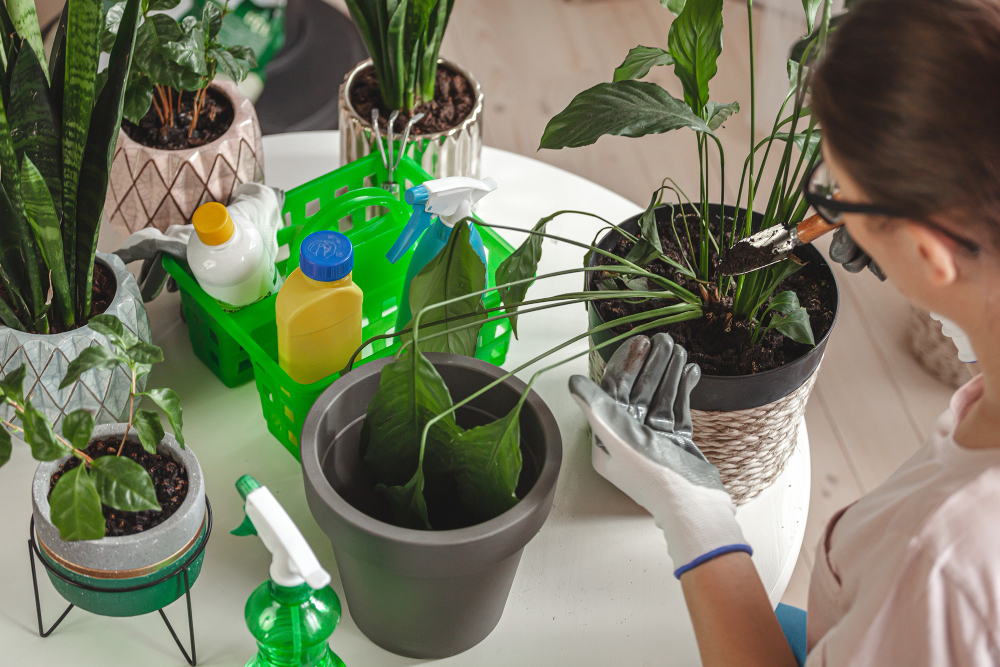 trasplante plantas planta interior cuidado mujer planta trasplante 1